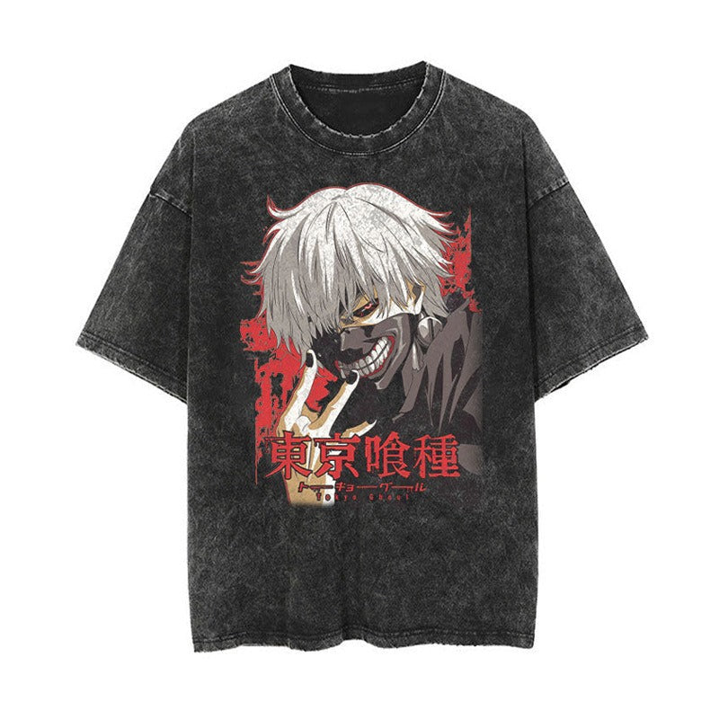 “Tokyo Ghoul” Retro printed short-sleeved T-shirt